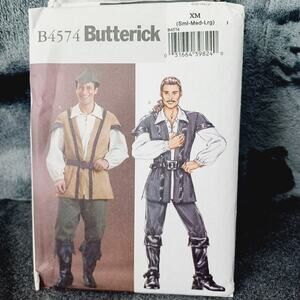 Buttricks Men's B4574 Costume XLG -XXXL Never Cut/Robin Hood/Captain Hook Pirate